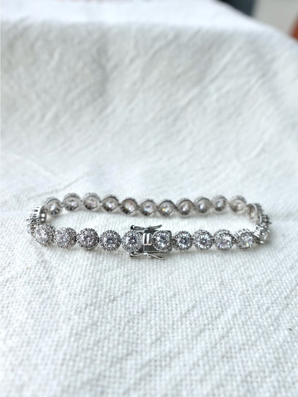 NEW! Rhodium Plated Premium CZ Stones | Bracelet - Picture 2 of 5